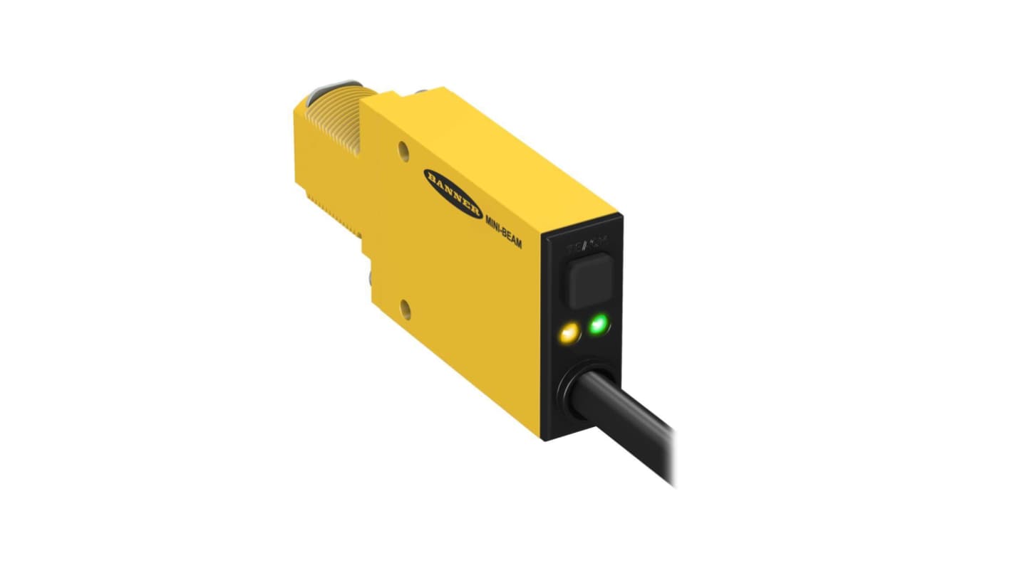 Banner 玻璃光纤传感器, 双极 NPN/PNP输出, 10 → 30V 直流, QD 接头接端, 500 μs响应, IP67