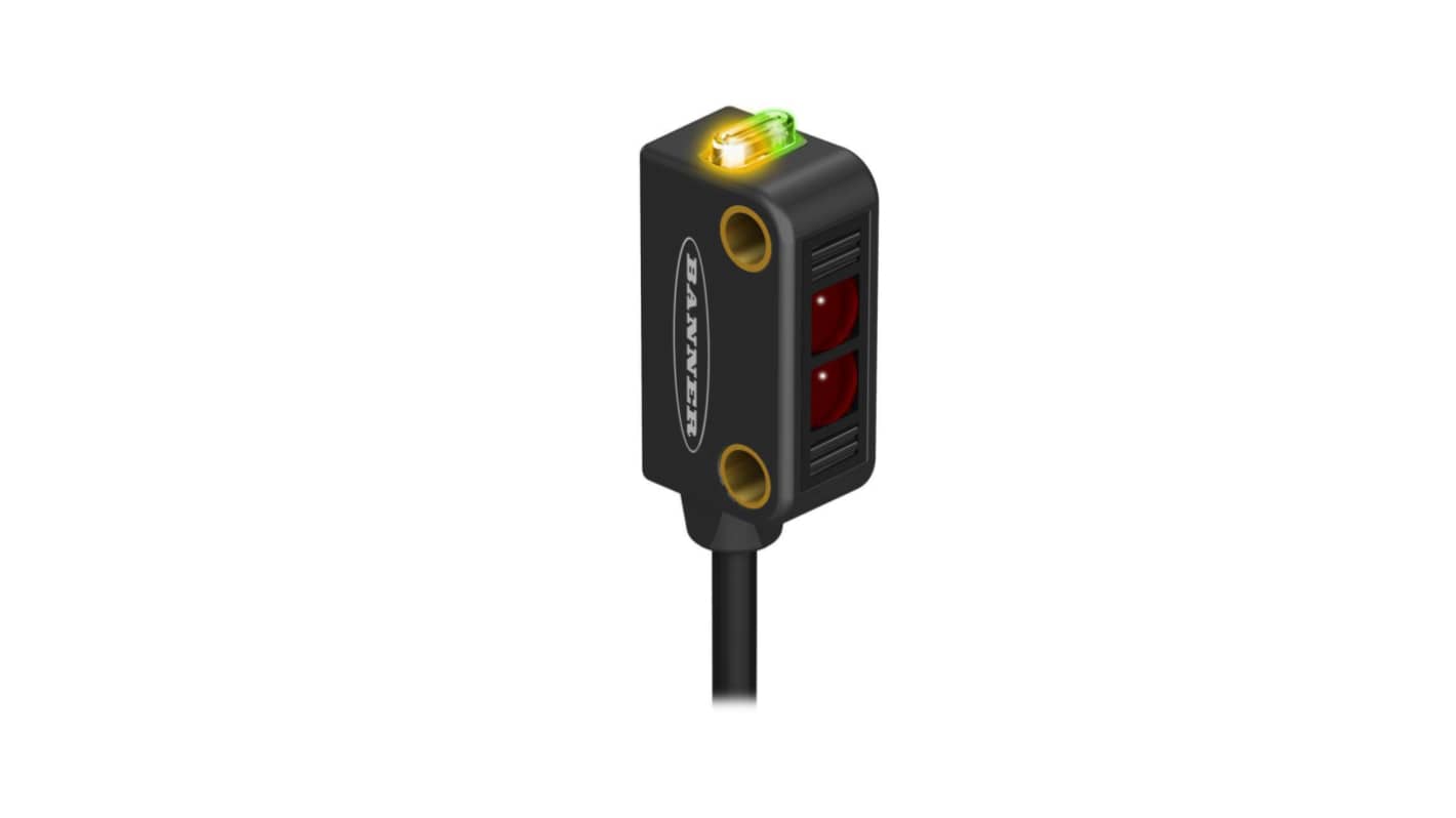 Banner Retroreflective Photoelectric Sensor, Rectangular Sensor, 1.5 m Detection Range