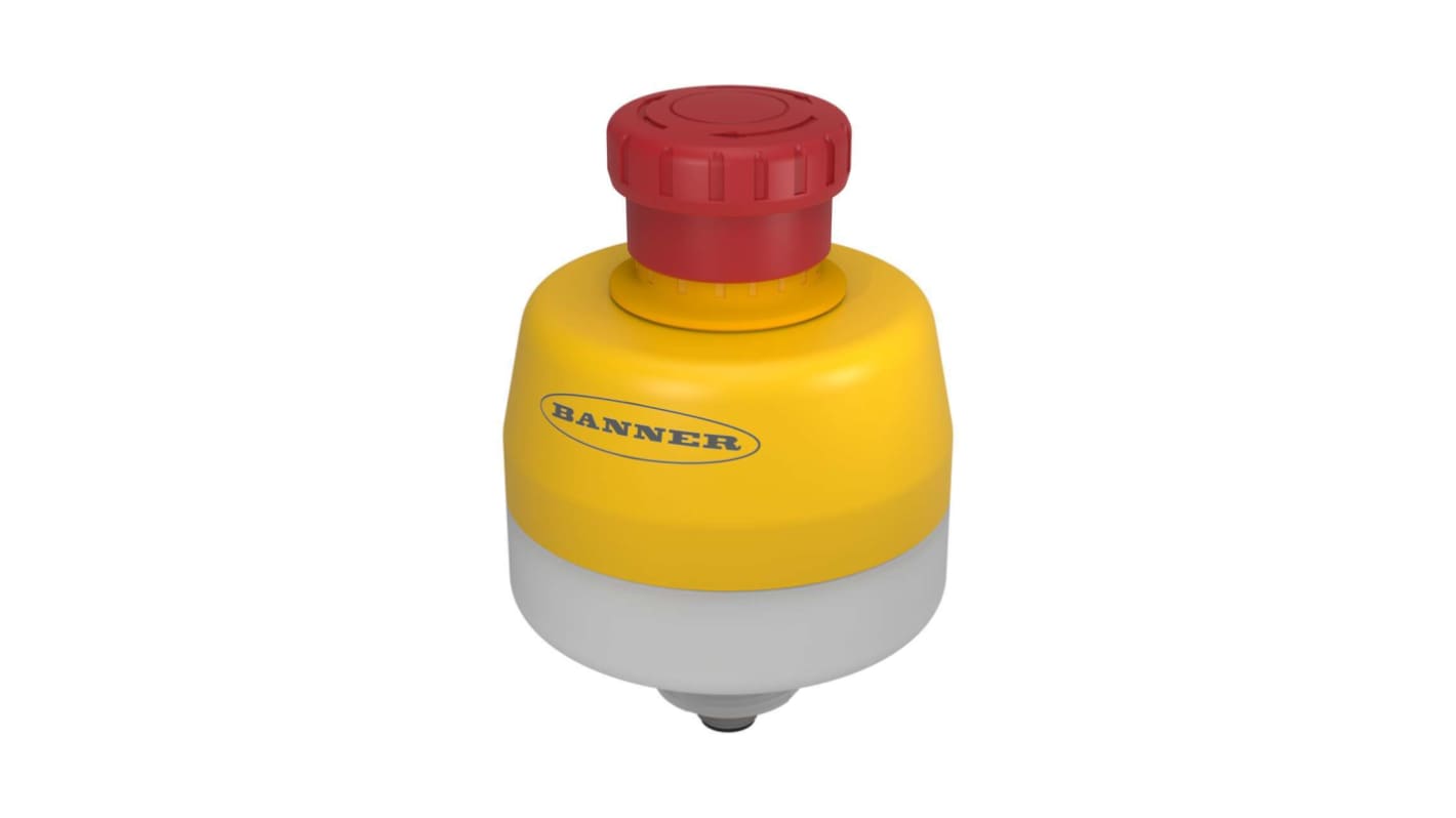 Banner SSA-EB Series Pull/Twist to Release, Push to Shut Off Illuminated Emergency Stop Push Button, Threaded, 30mm