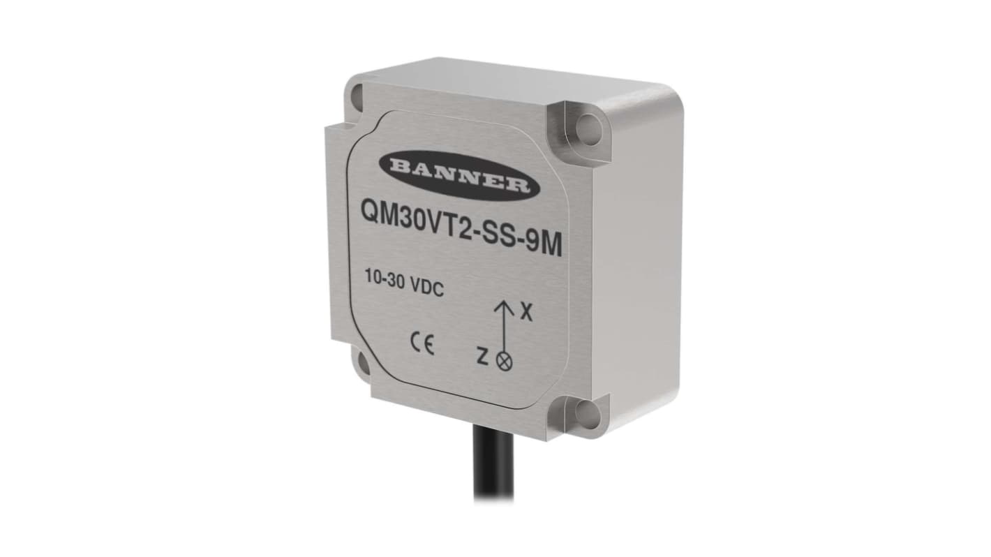 Banner Vibration Sensor, 46mm/s Max, 9 mA Max, 30V Max, -40°C → +105°C