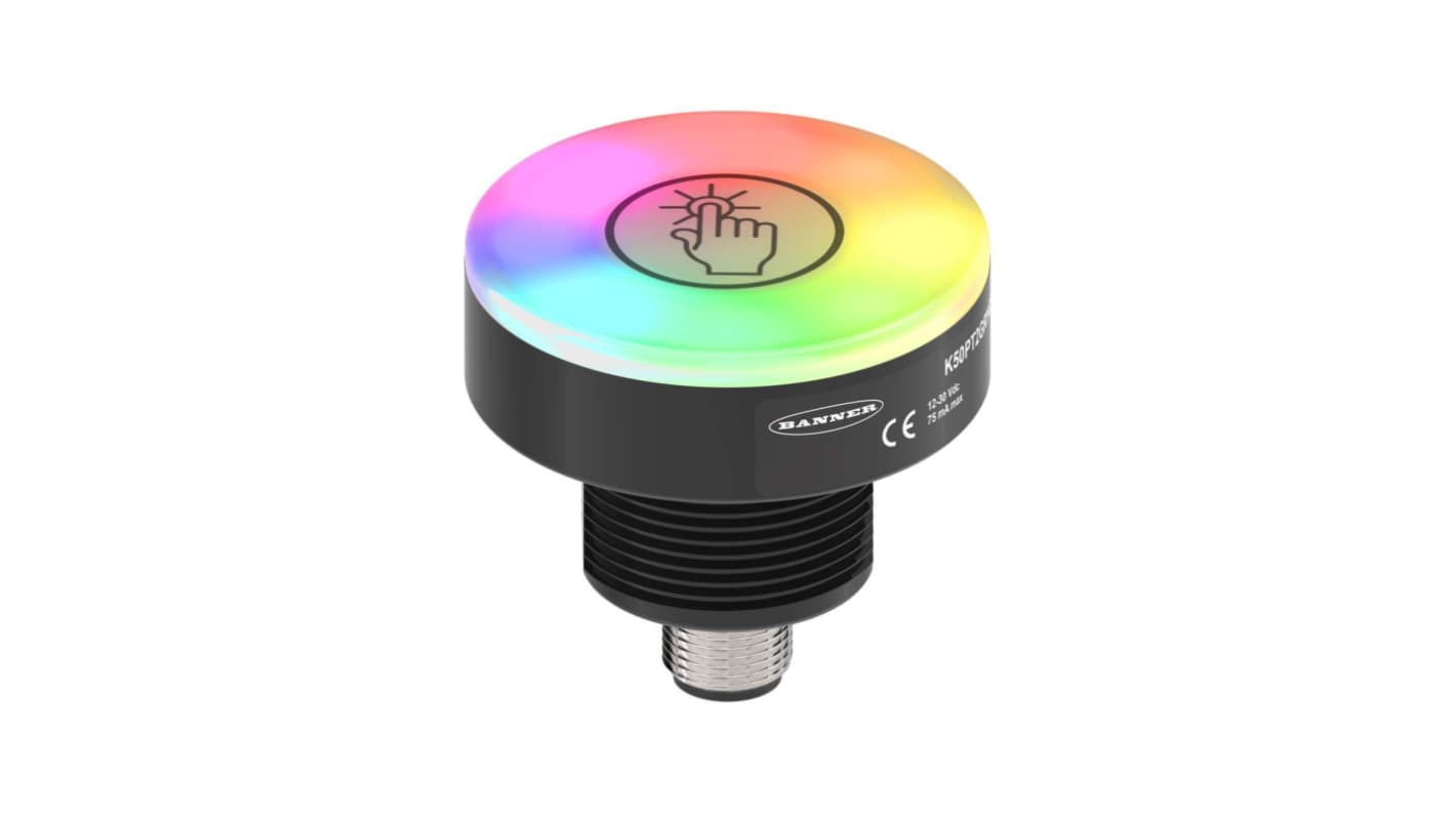 Banner Blue, Green, Red LED Indicator Lamp, 18 → 30V dc, 50mm Diameter