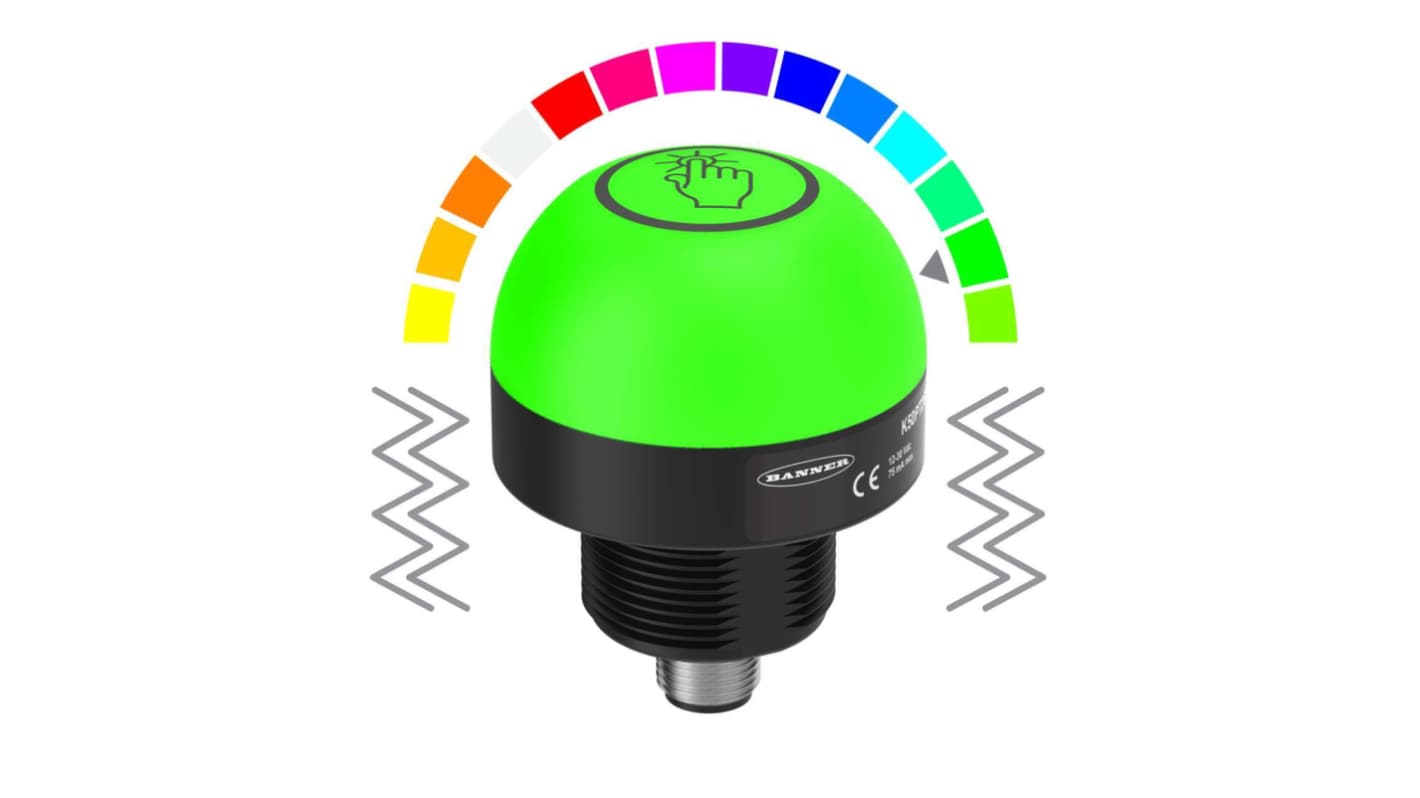 Banner Blue, Green, Red LED Indicator Lamp, 12 → 30V dc, 50mm Diameter