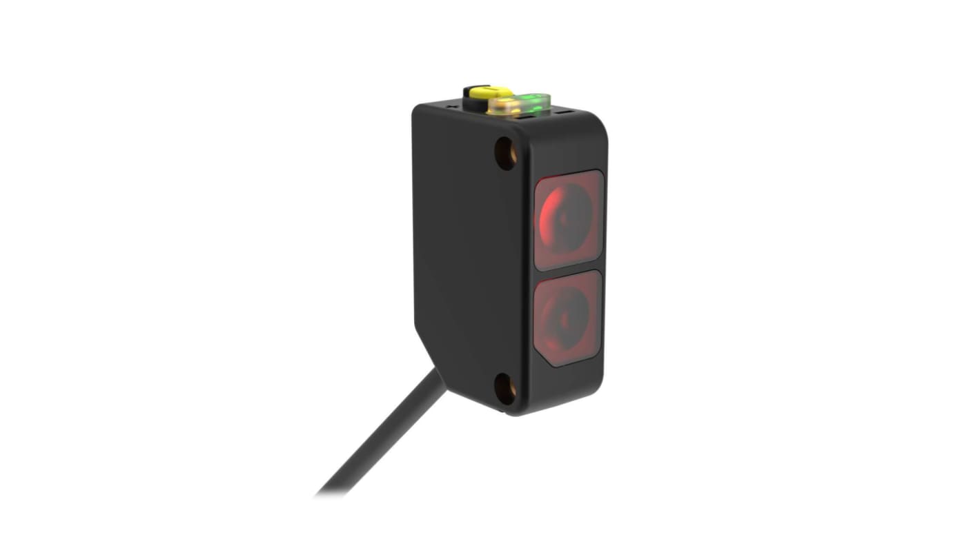 Banner Rechteckig Optischer Sensor, Diffus, Bereich 250 mm, PNP Ausgang, M8, Hell-/dunkelschaltend