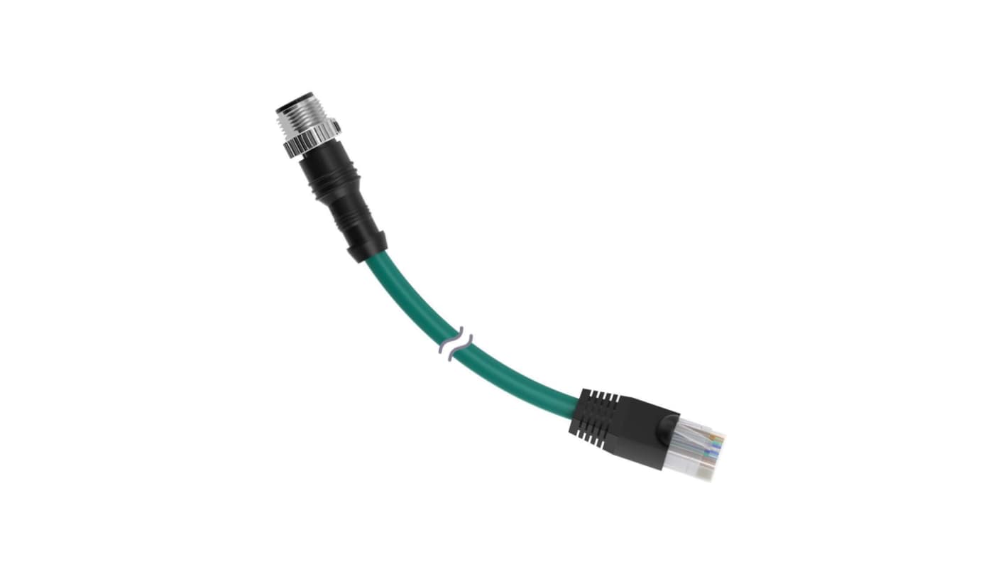 Banner Straight Male 4 way M12 to Straight Male 8 way RJ45 Cordset, 5 → 9.99m