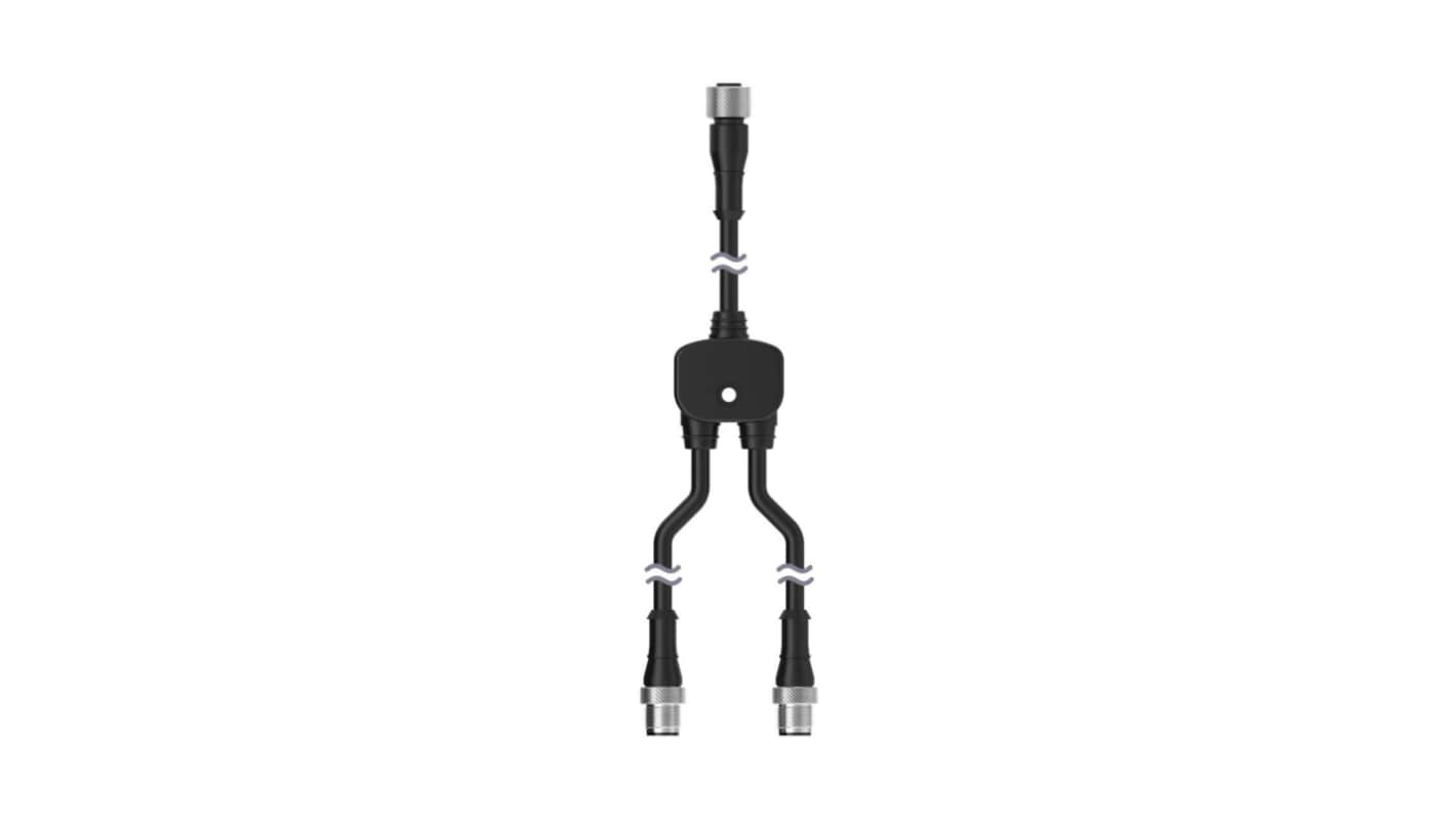 Banner Straight Male 5 way M12 to Straight Female 5 way M12 Sensor Actuator Cable, 300mm