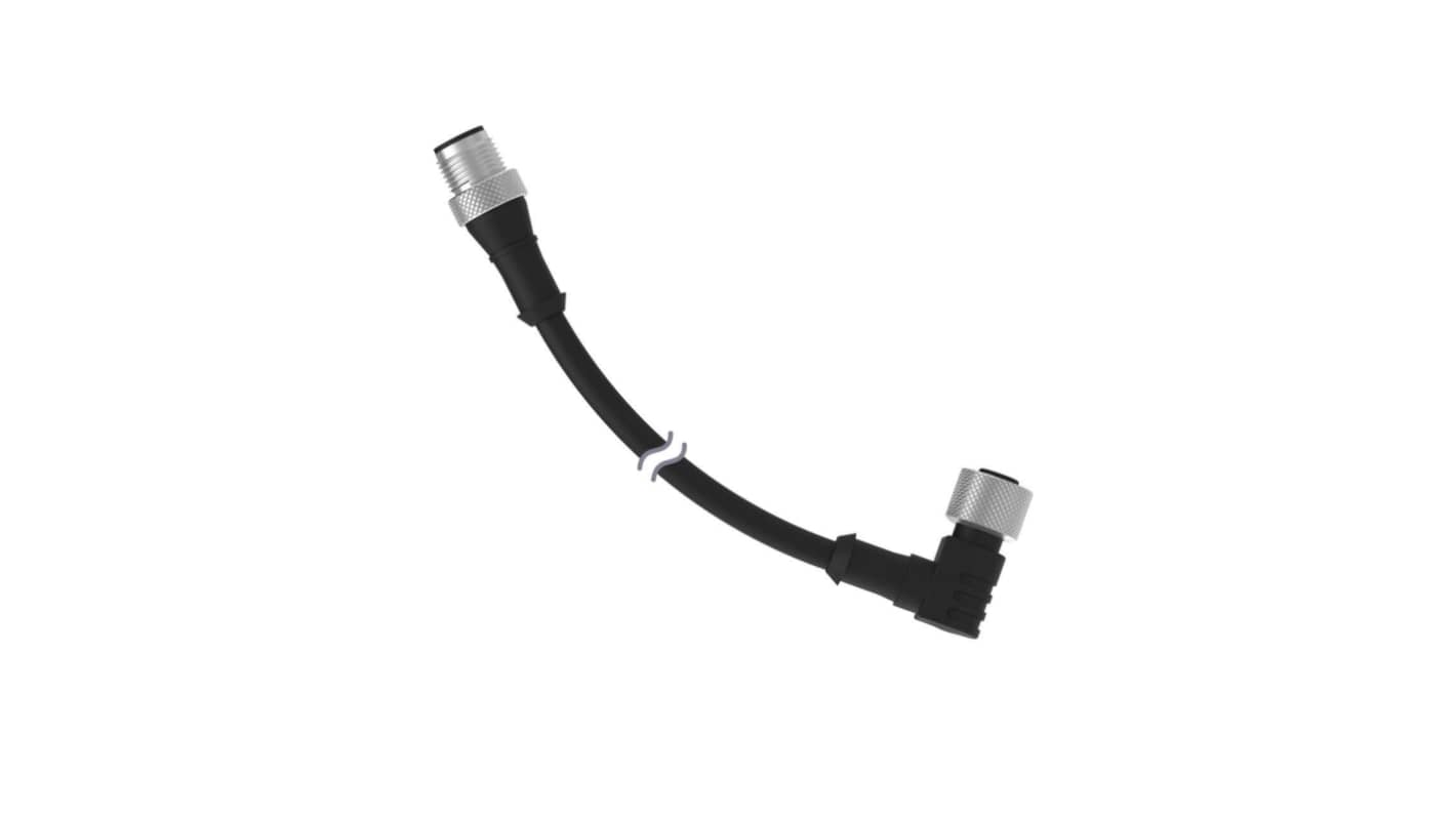 Banner Straight Female 4 way M12 to Right Angle Male 4 way M12 Sensor Actuator Cable, 5m
