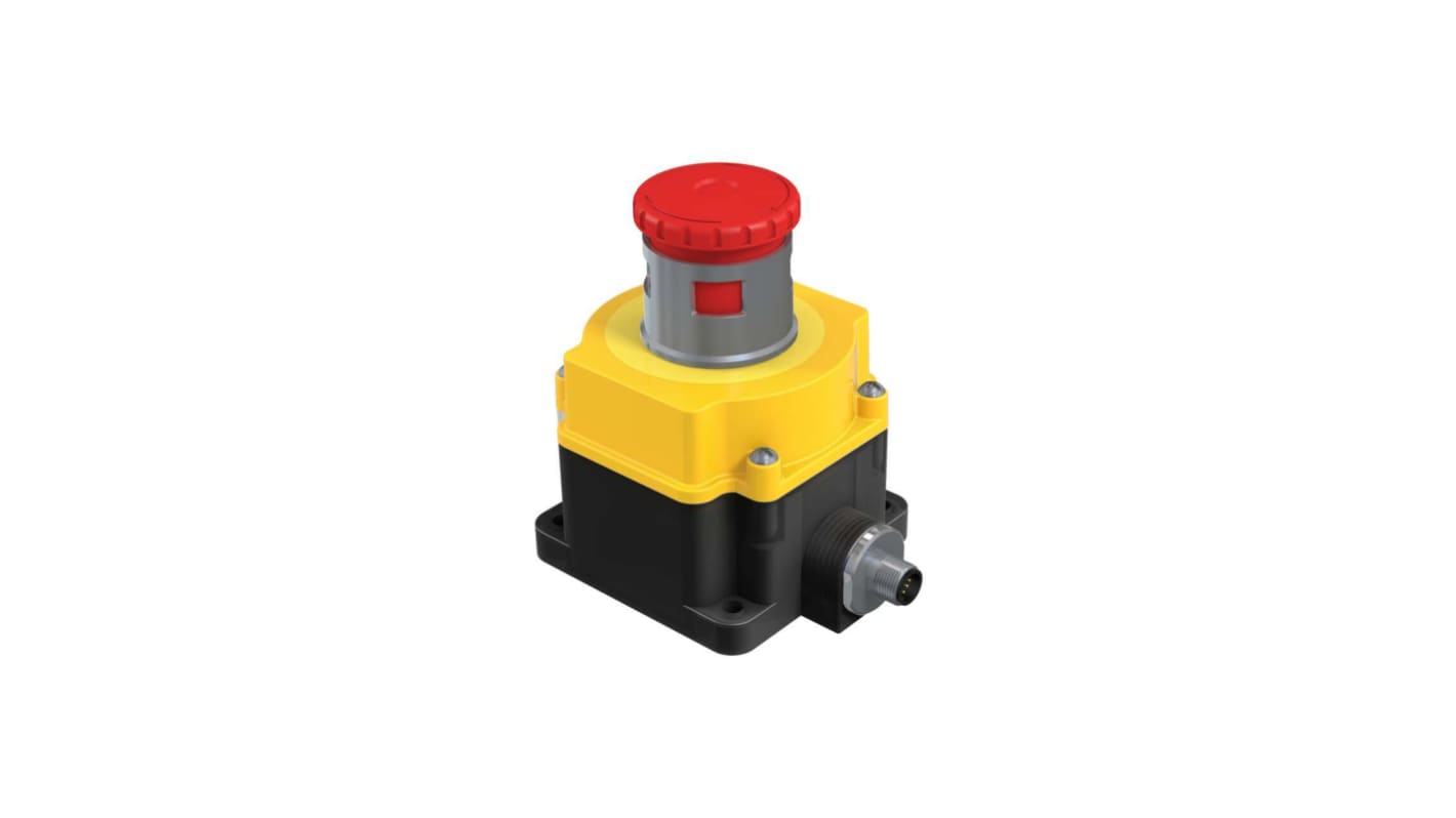 Banner SSA-EB Series Push to Shut Off, Turn Release Emergency Stop Push Button, Flush Mount, 30mm Cutout, 2 NC And 1