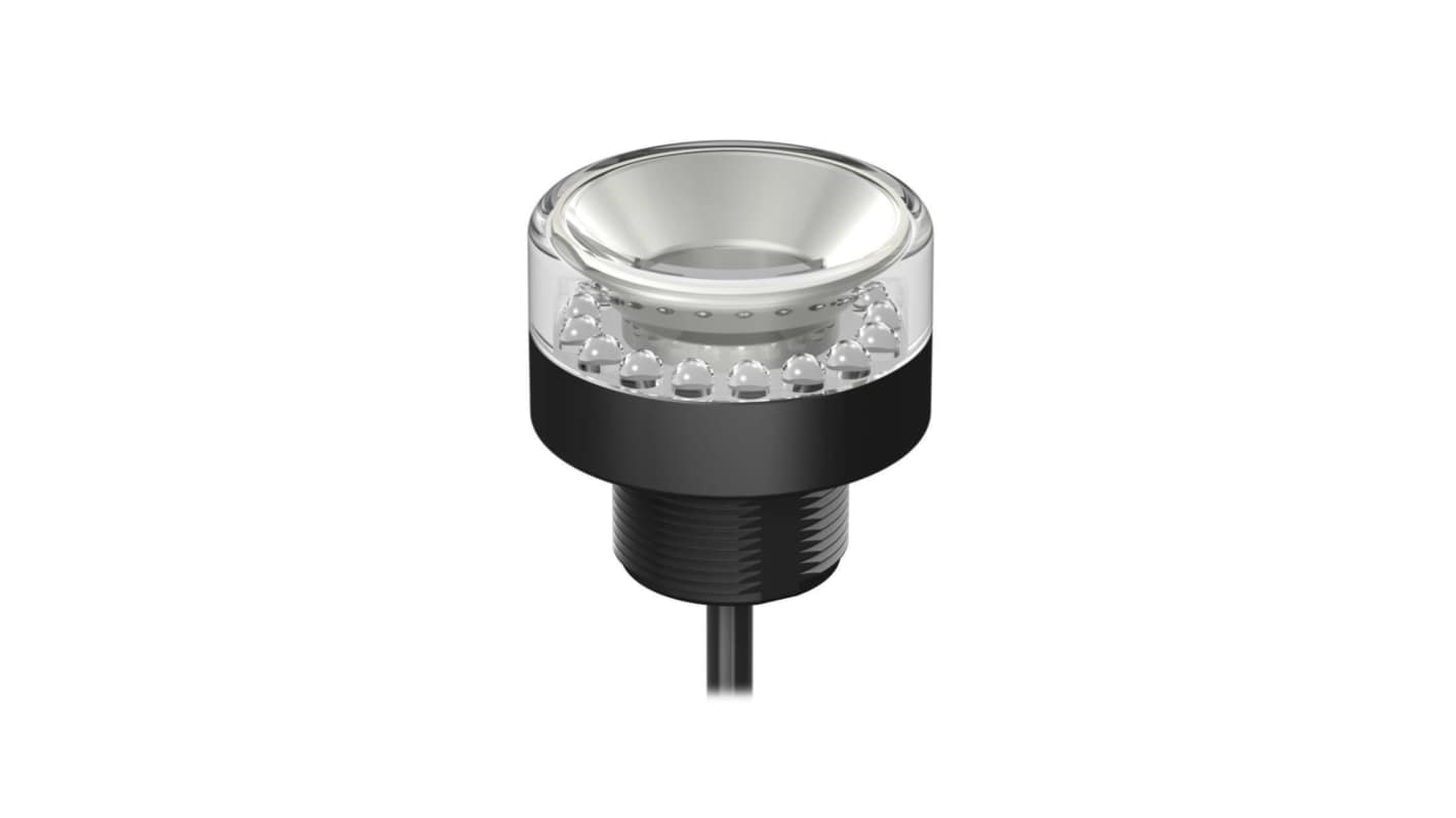 Banner 红色常亮LED警示灯, 85 → 130 V 交流, 面板安装, IP67，IP69K