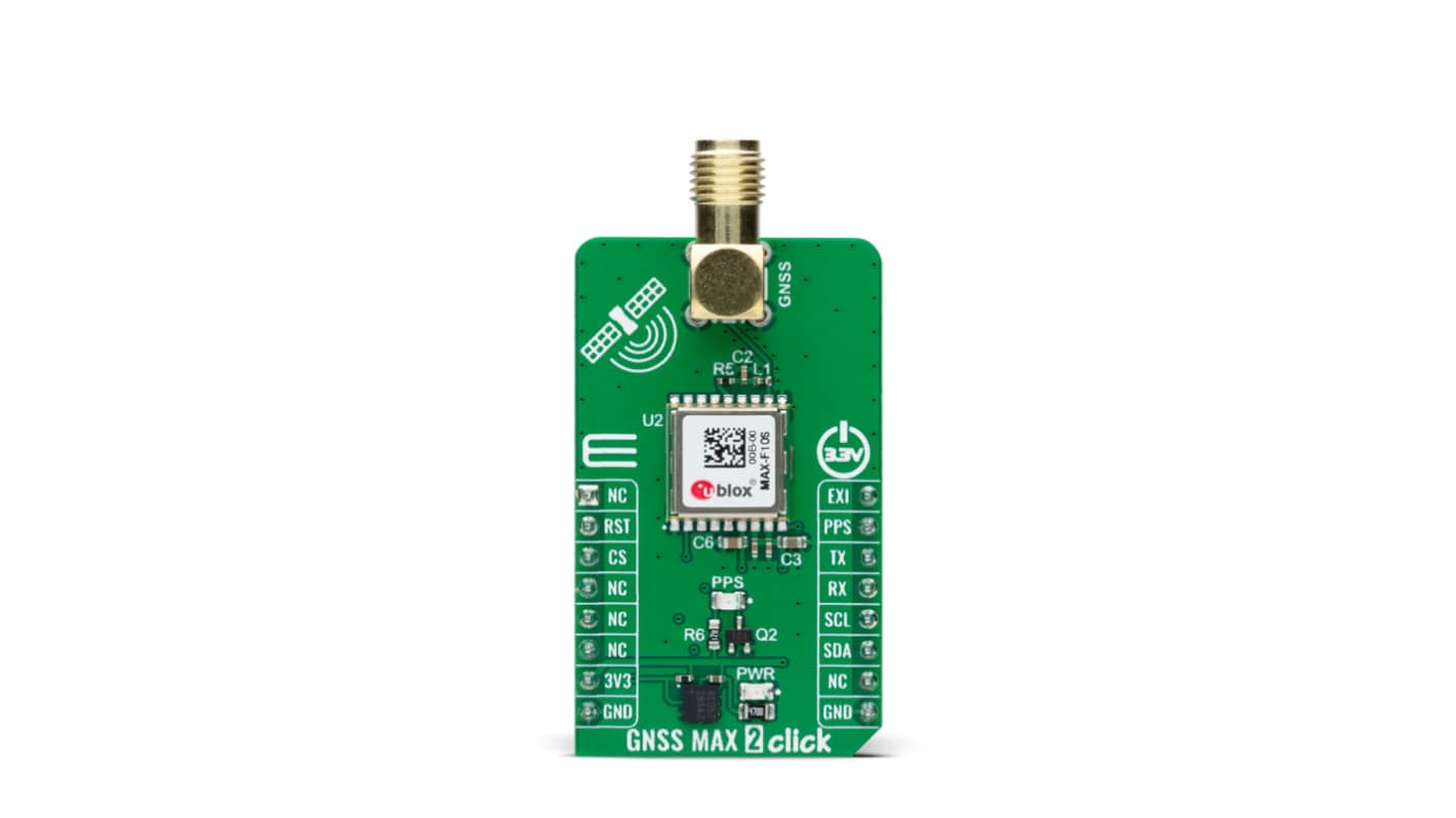 MikroElektronika Professional Grade L1 or L5 Dual Band GNSS Receiver From U Blox MAX-F10S GPS Communication Board for