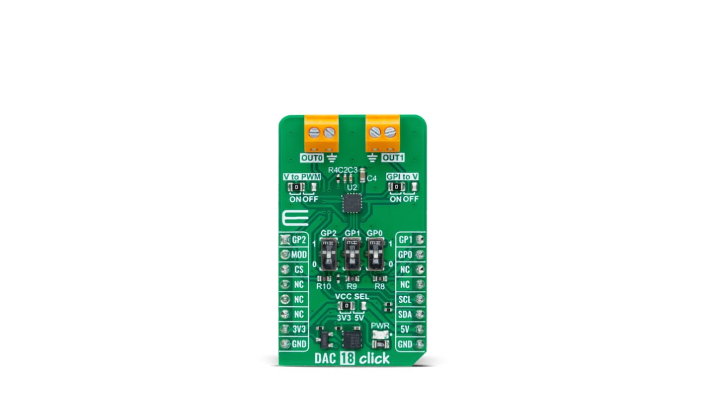 MikroElektronika 转化器模块, 10 Bit Smart DAC For General Purpose Input To PWM Conversion From Texas Instruments,