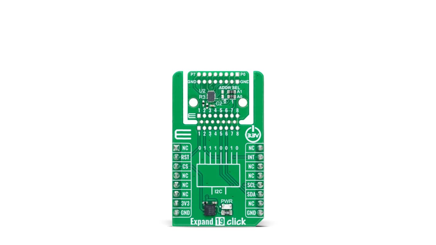 MikroElektronika 无线转化器模块 无线模块, I2C, 1MHz, TCAL9538芯片, 用于LED，如管理传感器、开关、需要额外输入/输出控制的系统