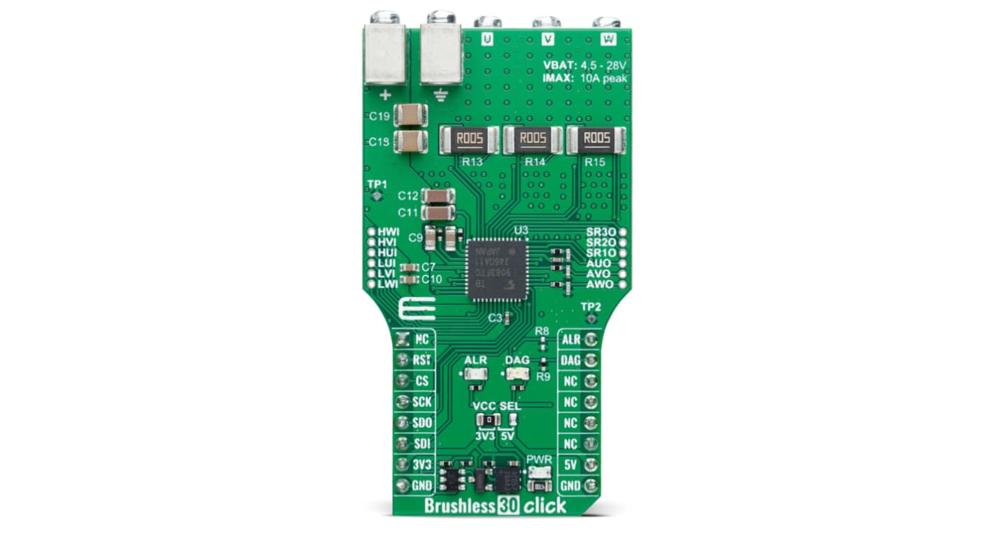 MikroElektronika ゲートドライバモジュール, コントローラボード, モータコントローラ, および自動車用ポンプ、電動パワーステアリング、電動ブレーキ 用, MIKROE-6337