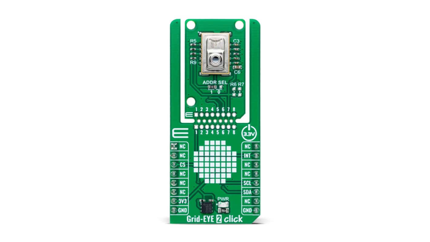 MikroElektronika Infrared Array Sensor From Panasonic Infrared (IR) Sensor Development Module for AMG883543 And
