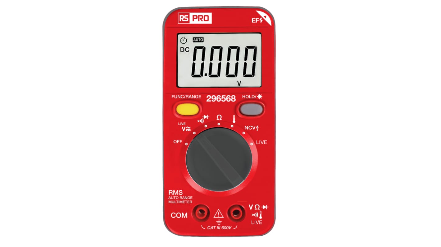 RS PRO 数字数字万用表, 最大600V 交流, 最大600V 直流