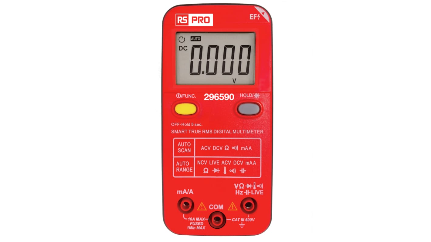 RS PRO 数字数字万用表, 最大600V 交流, 最大600V 直流