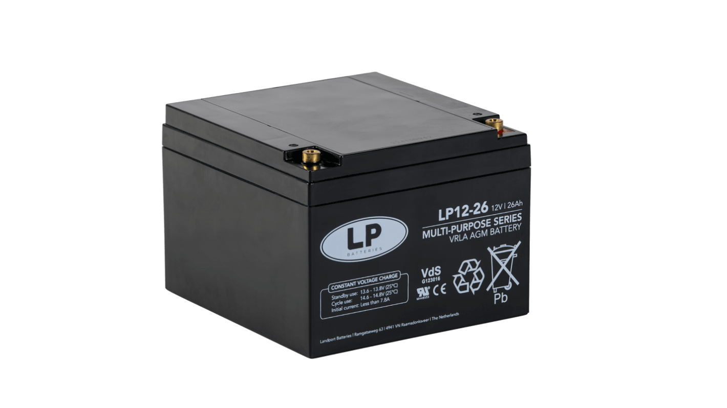 Landport Batteries 12V T12 Lead Acid Battery, 26Ah