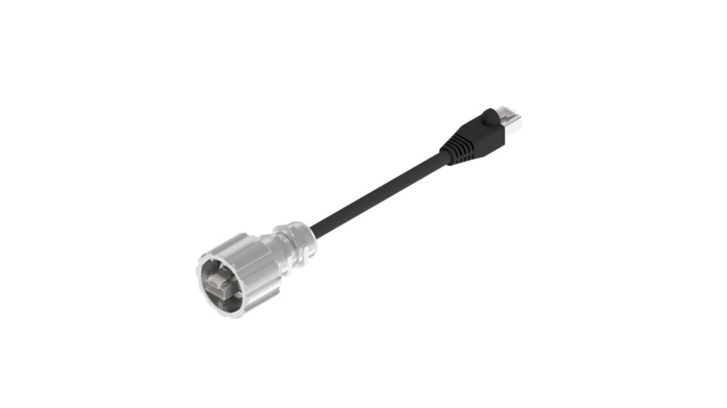 CONEC 17 -100 Ethernetkabel Cat.5e, 4m, Schwarz Patchkabel, A RJ45 STP Stecker, B RJ45