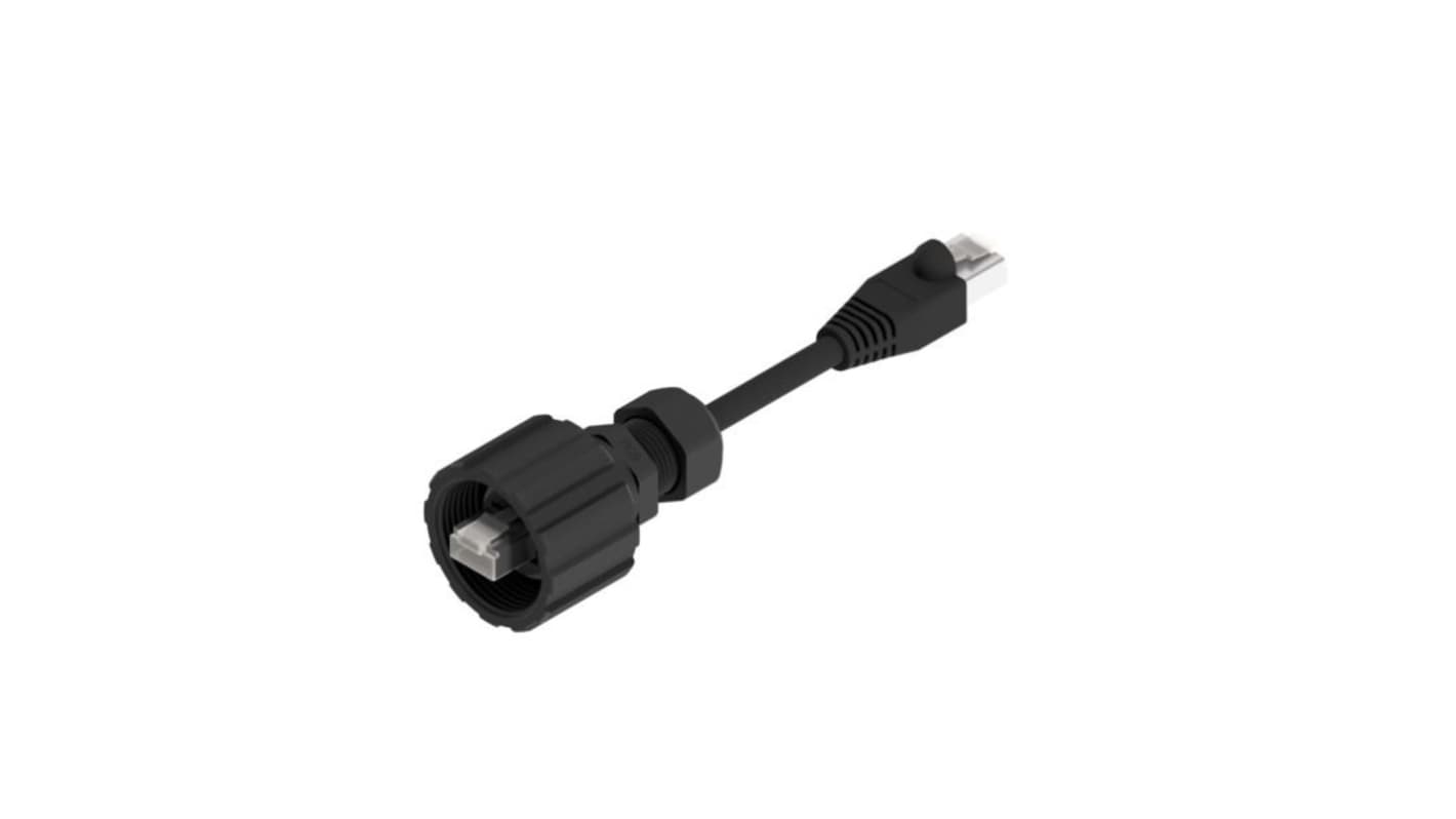 Cavo Ethernet Cat5e (STP) CONEC col. Nero, L. 2m, Con terminazione