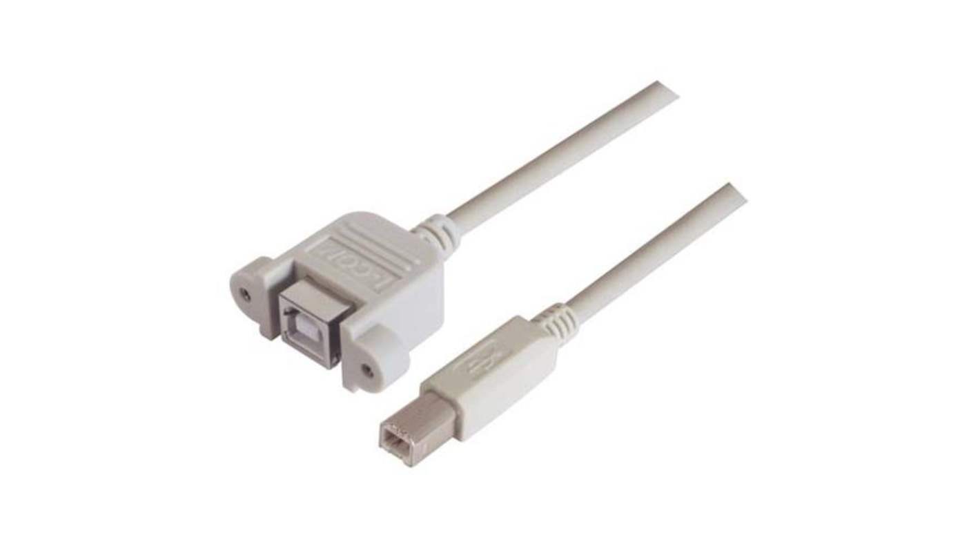 L-Com USB 2.0, Male USB to Male USB B, 500mm