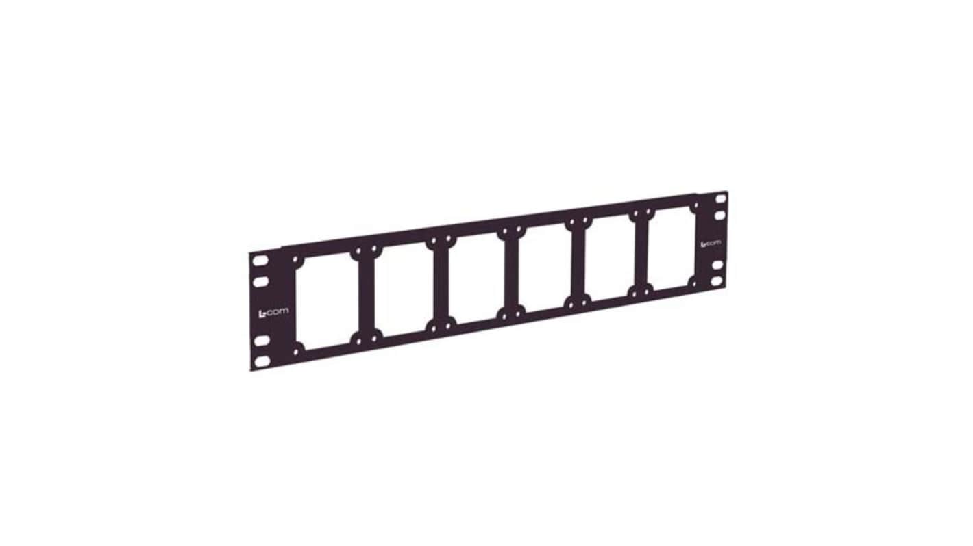 L-Com Black Steel Rack Panel, 2U, 482.6 x 44.5mm