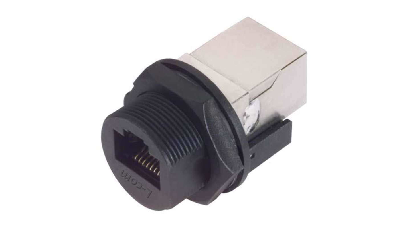 L-Com WPRJ Series Single-Port RJ45 Ethernet Coupler, Cat5e, Shielded