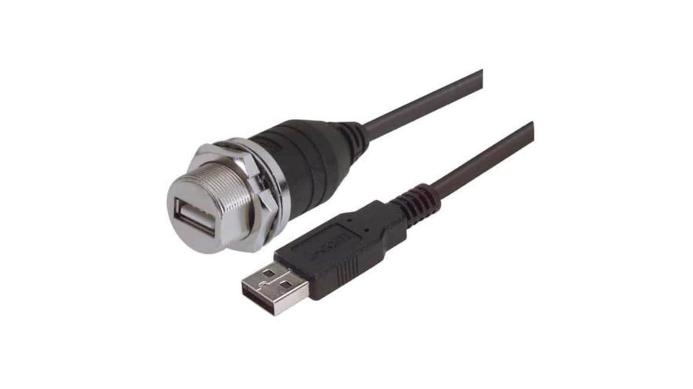 L-Com USB 2.0, Female USB to Male USB, 1m