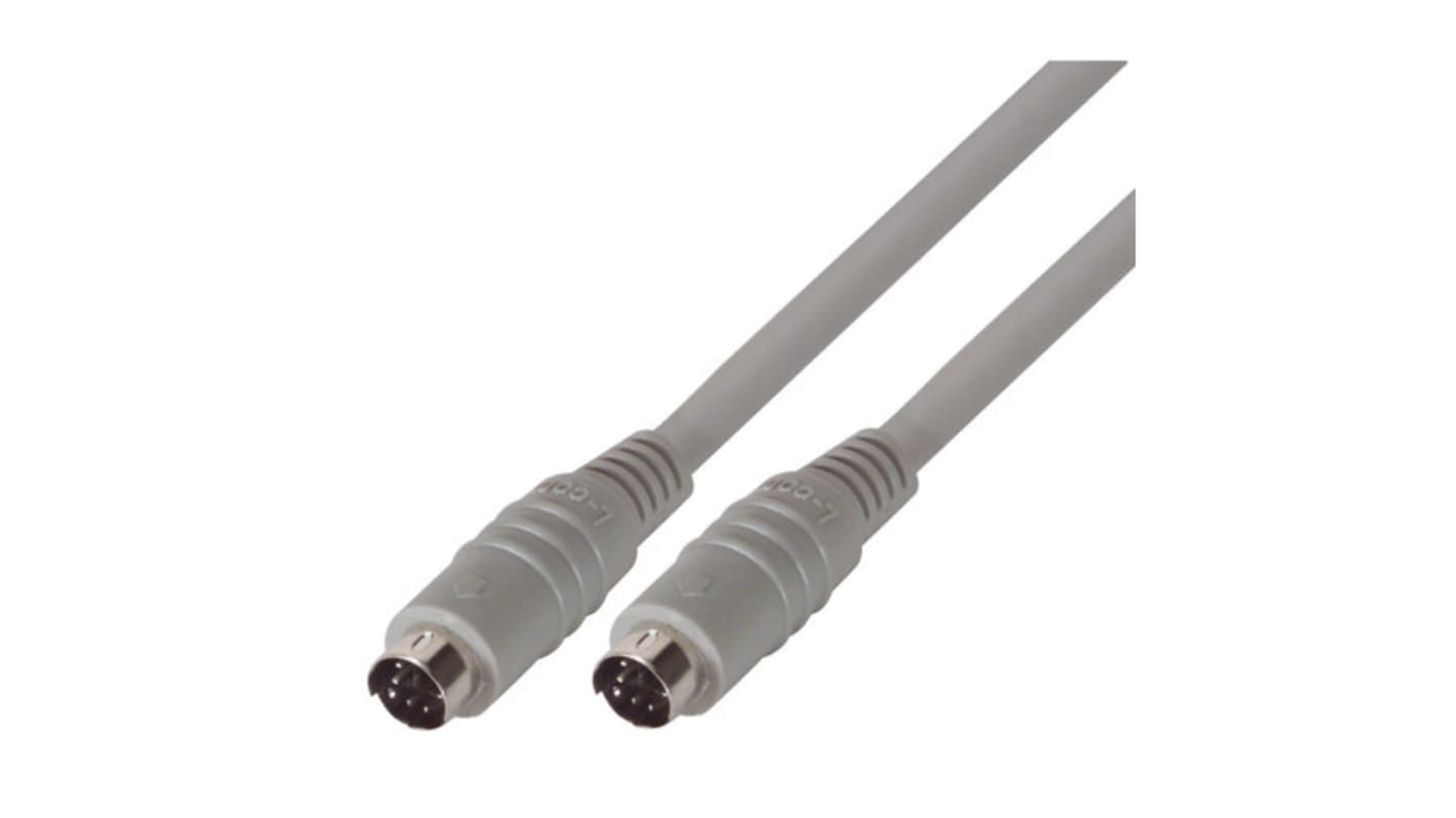 L-Com Male 6 Pin Header to Male 6 Pin Header Grey DIN Cable 6ft