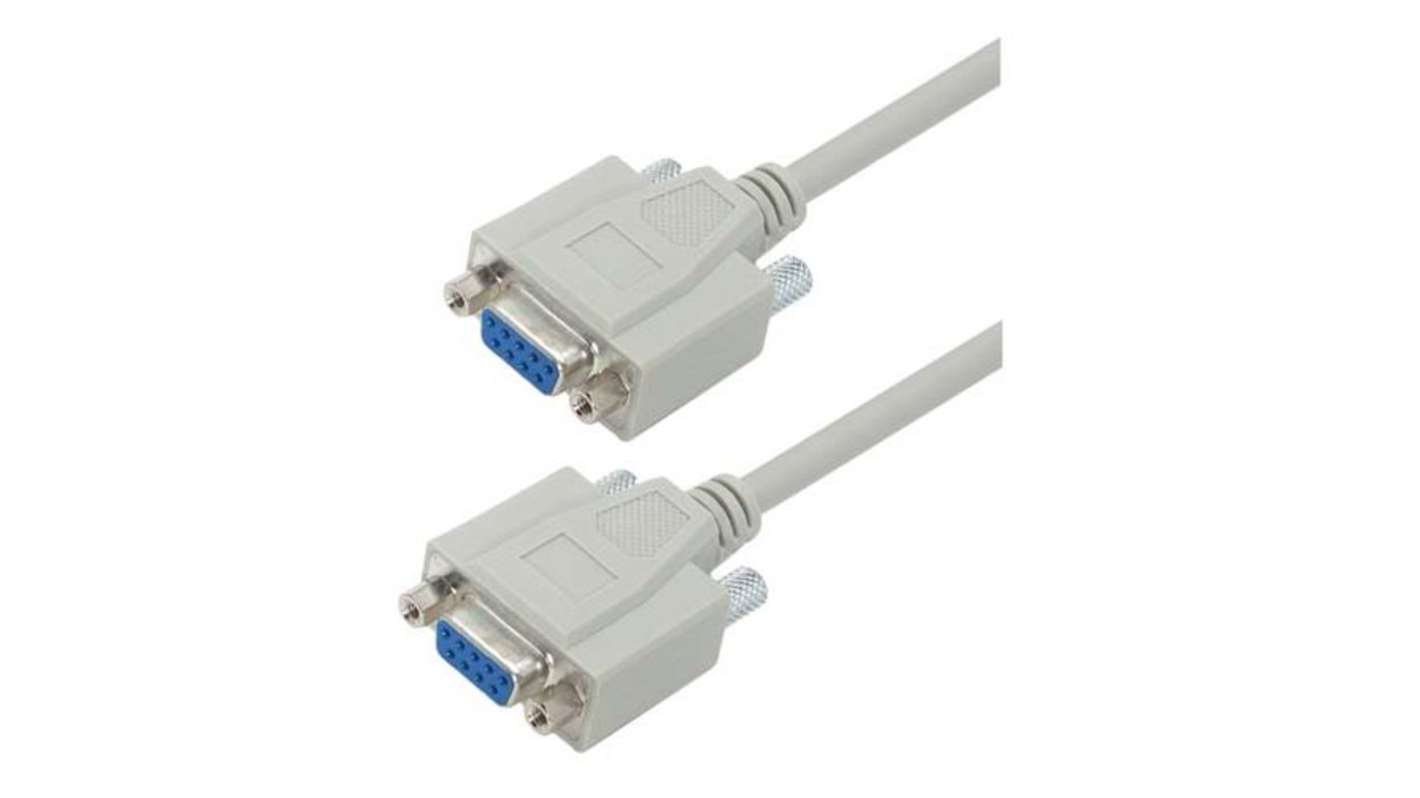 L-Com Female DB9 to Female DB9 Cable assembly, 5ft PVC