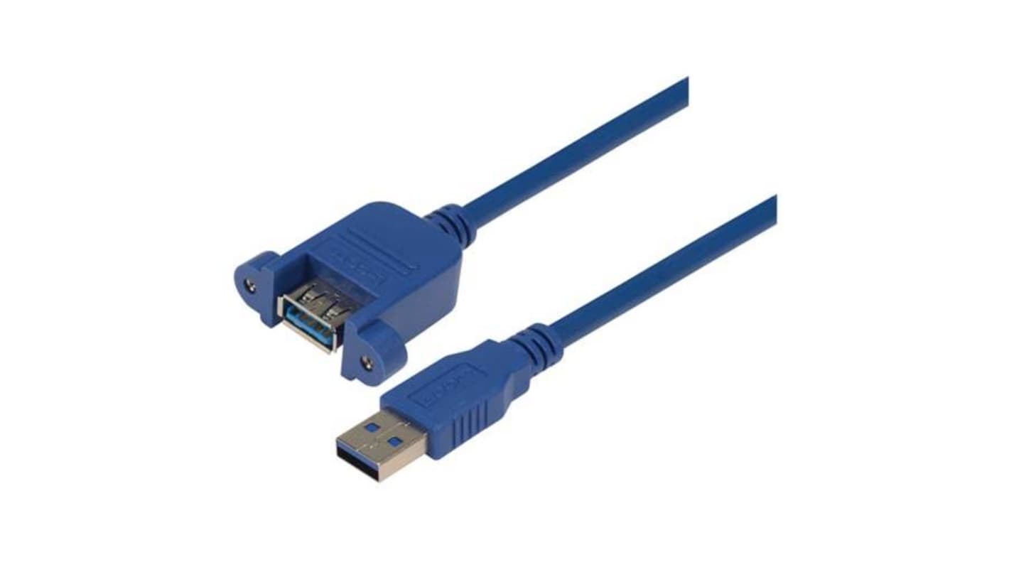 L-Com USB 3.0, Male USB to Male USB A, 2m