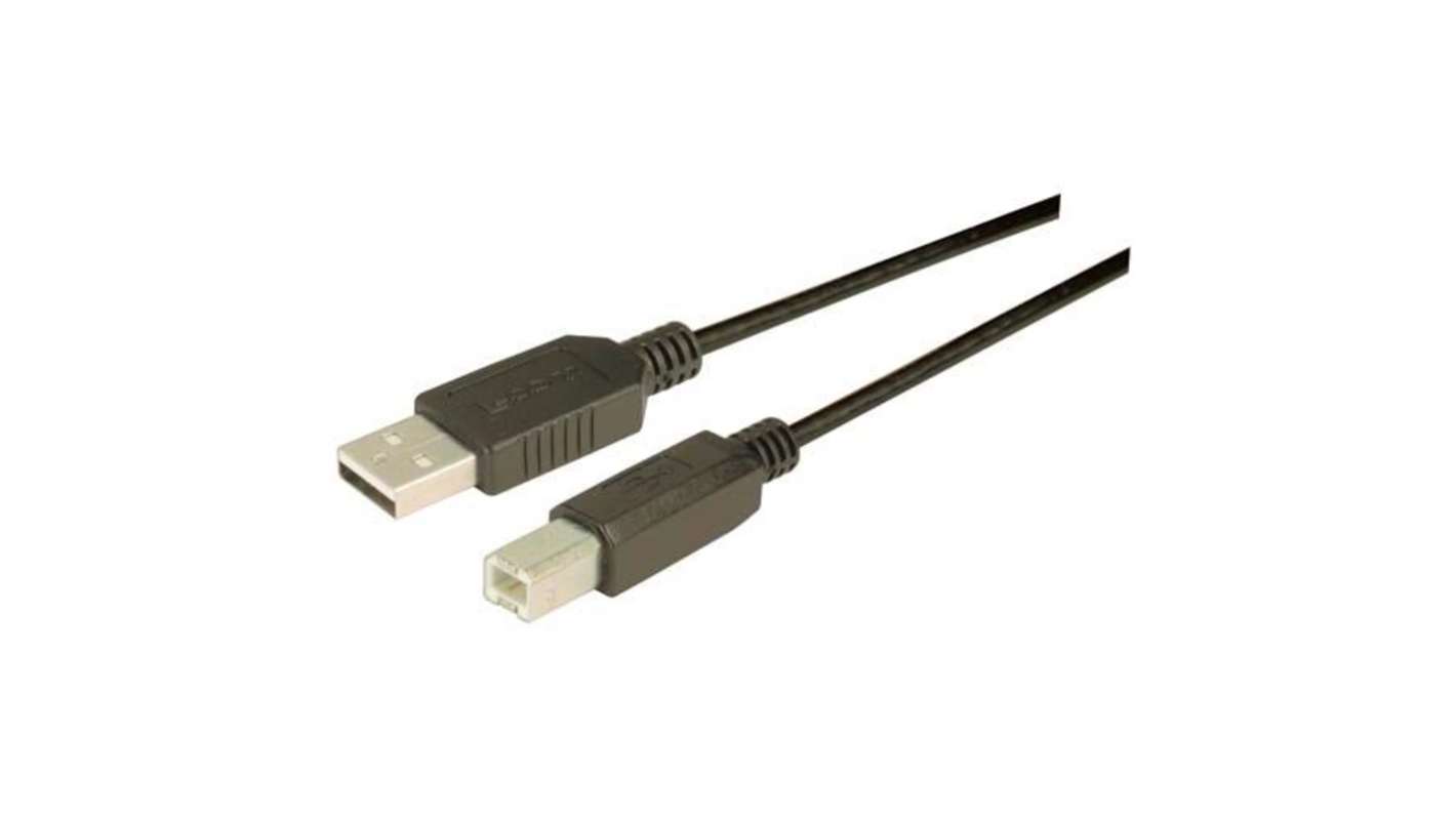 L-Com USB 2.0, Male USB to Male USB B, 2m