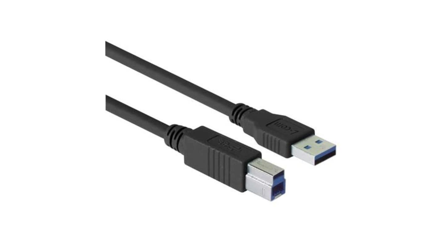 L-Com USB 3.0, Male USB to Male USB B, 2m