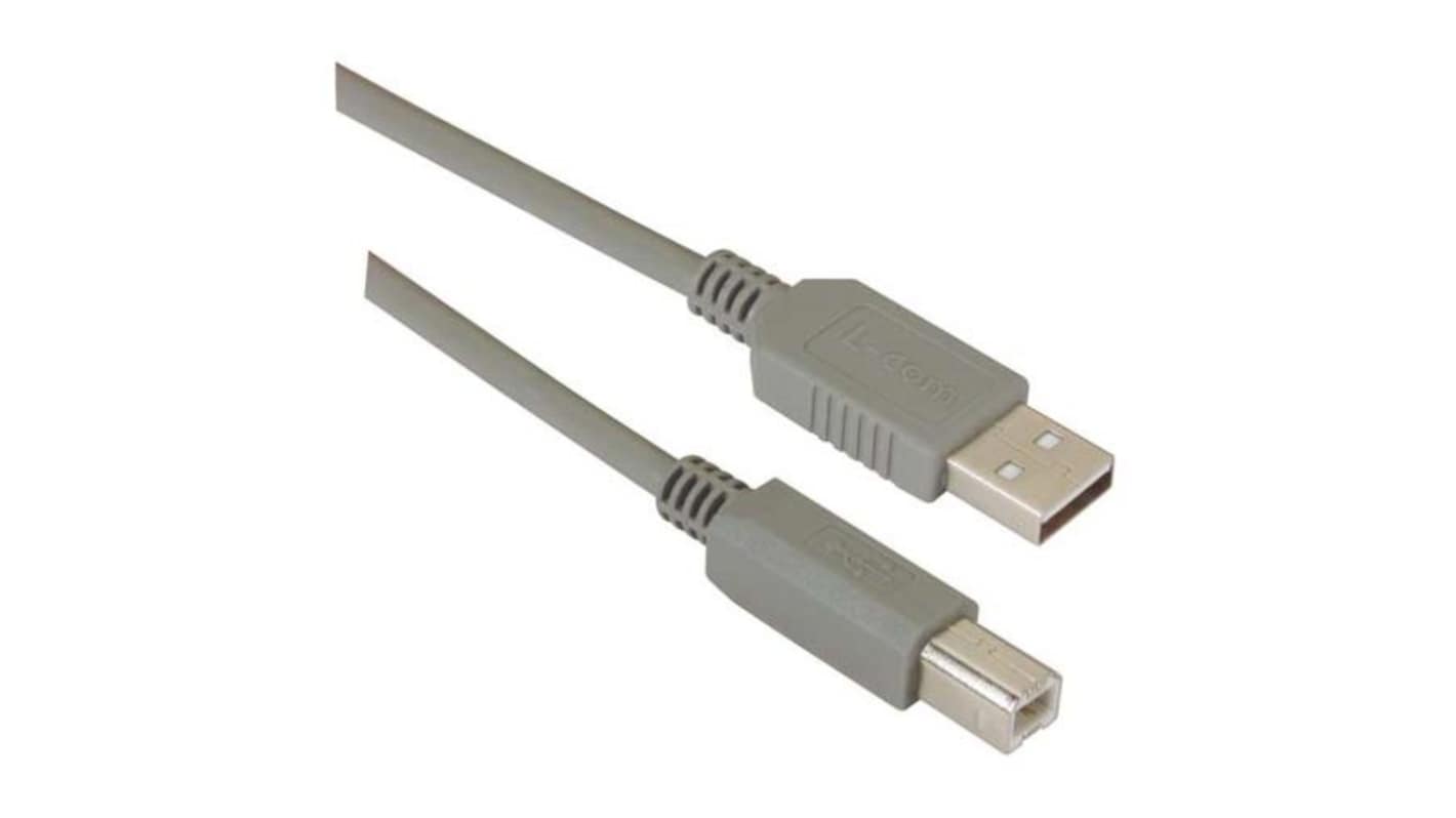 L-Com USB 2.0, Male USB to Male USB B, 300mm