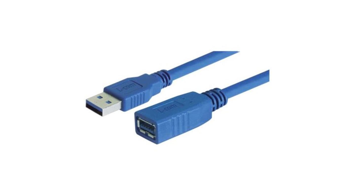 L-Com USB 3.0, Male USB to Female USB A, 2m