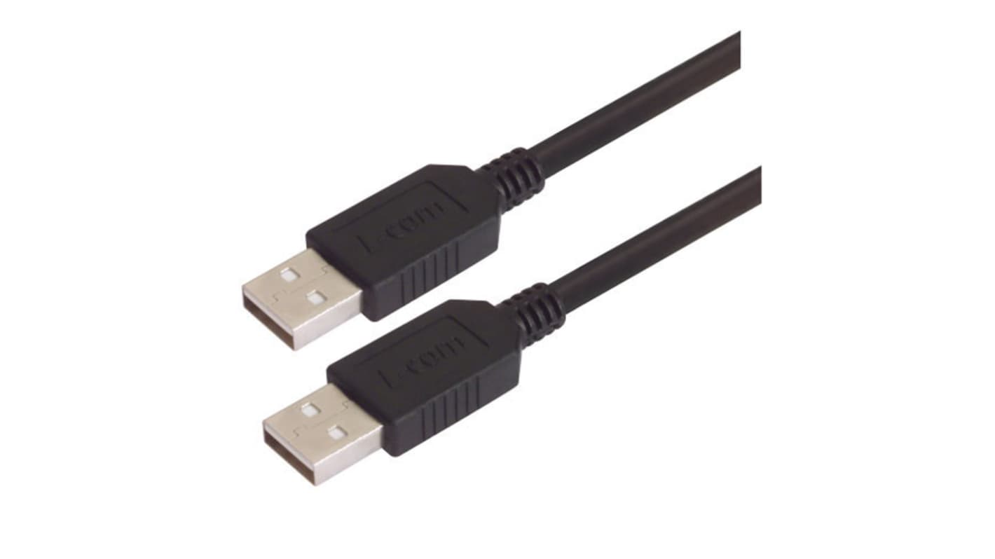 L-Com USB 2.0, Male USB to Male USB A, 3m
