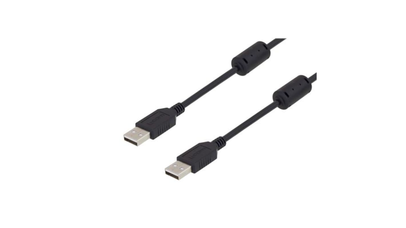 L-Com USB 2.0, Male USB A to Male USB A, 2m