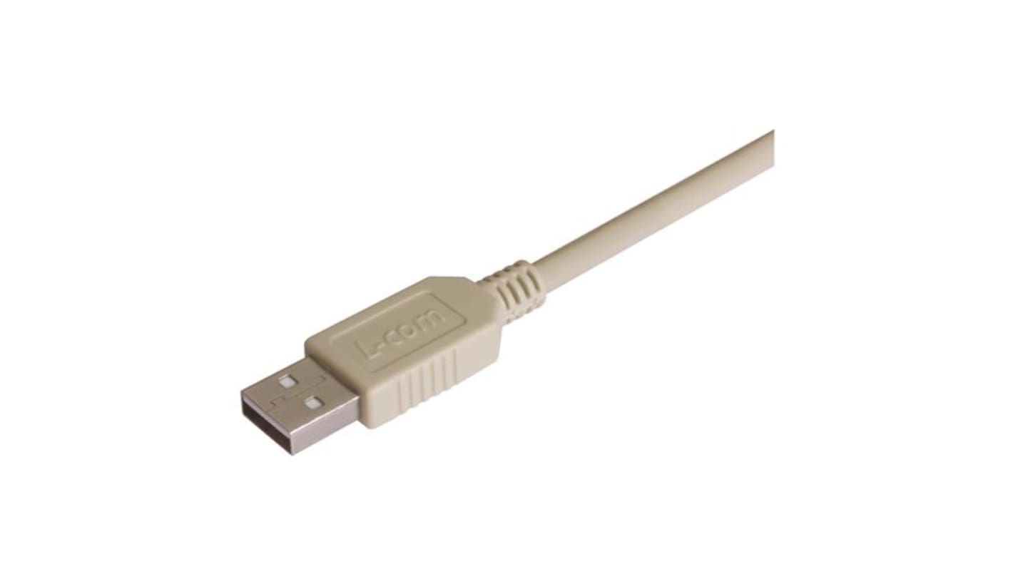 L-Com USB 2.0, Male USB to Male USB A, 3m
