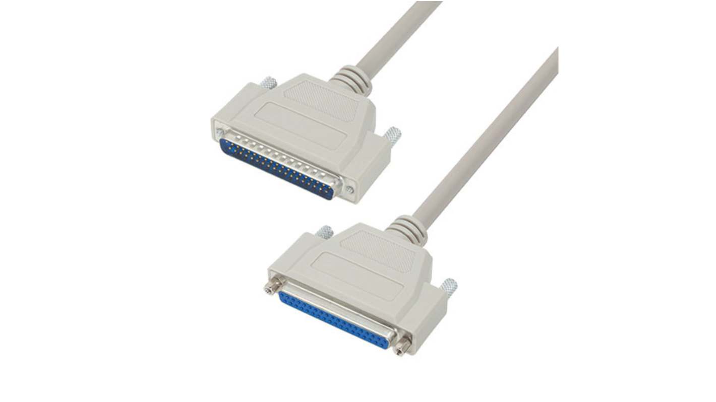L-Com Male D-Sub to Female D-Sub Cable assembly, 5ft PVC