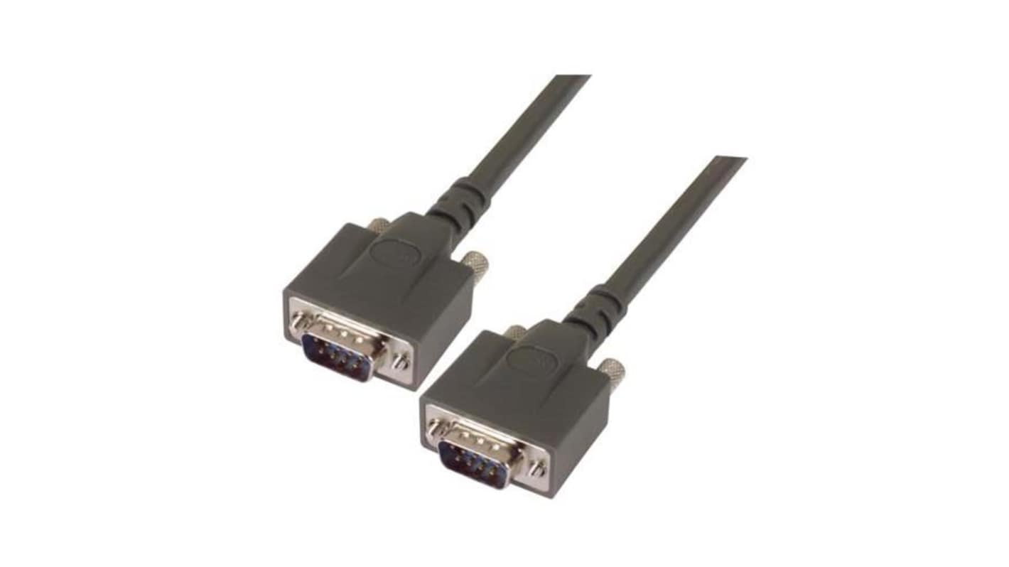 L-Com Male DB9 to Male 15 Pin D-sub Cable assembly, 25ft PVC