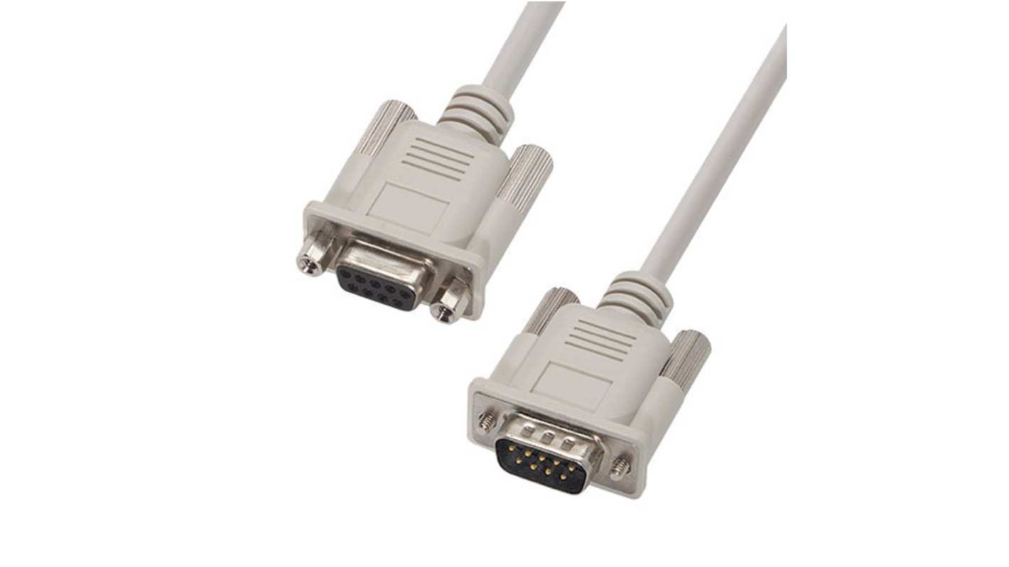 L-Com Male 9 Pin D-sub to Female 9 Pin D-sub Cable assembly, 25ft PVC