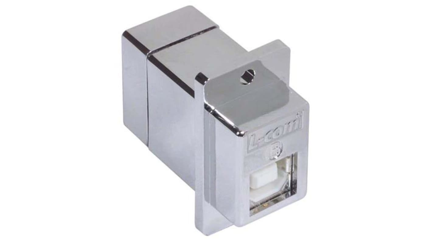 Conector USB L-Com ECF504-BAS, Macho, , 1 puerto puertos, Recto, Montaje en Panel