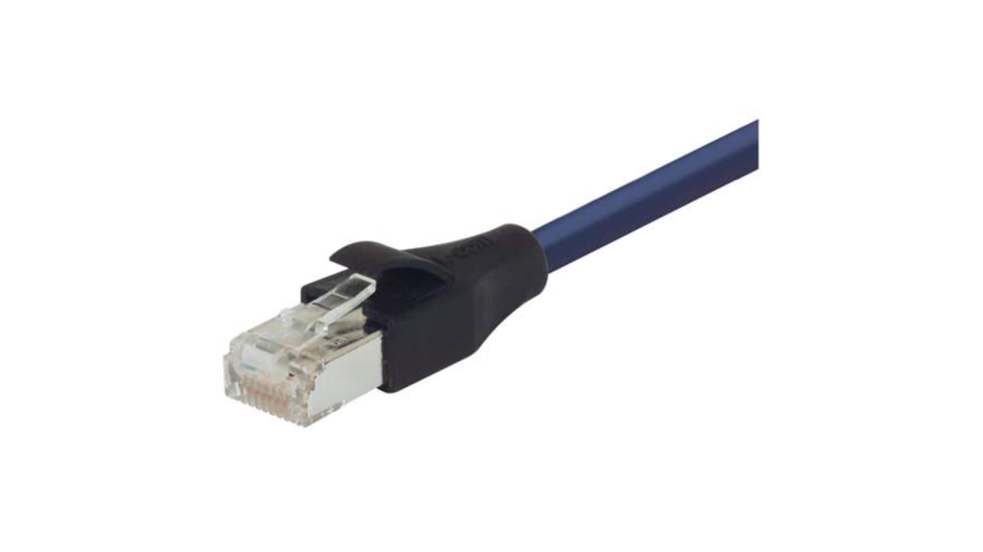 L-ComTRD, 25ft Cat6, Blue RJ45 to Male RJ45 Male, Aluminium/Polyester Foil Shielded, Terminated PVC Sheath