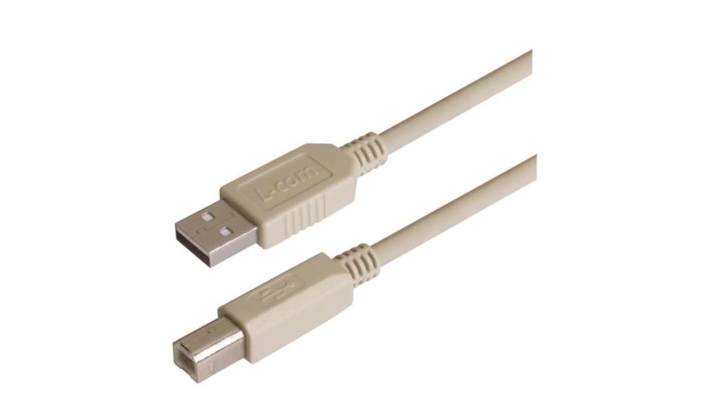 L-Com USB 2.0, Male USB to Male USB B, 4m