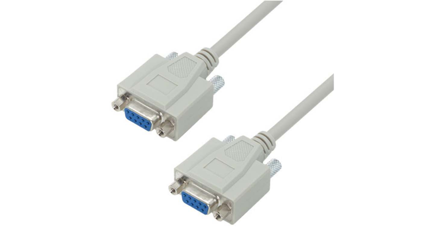 L-Com Female 9 Pin D-sub to Female 9 Pin D-sub Cable assembly, 10ft PVC