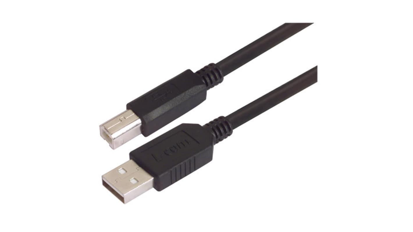 L-Com USB 2.0, Male USB to Male USB B, 12in