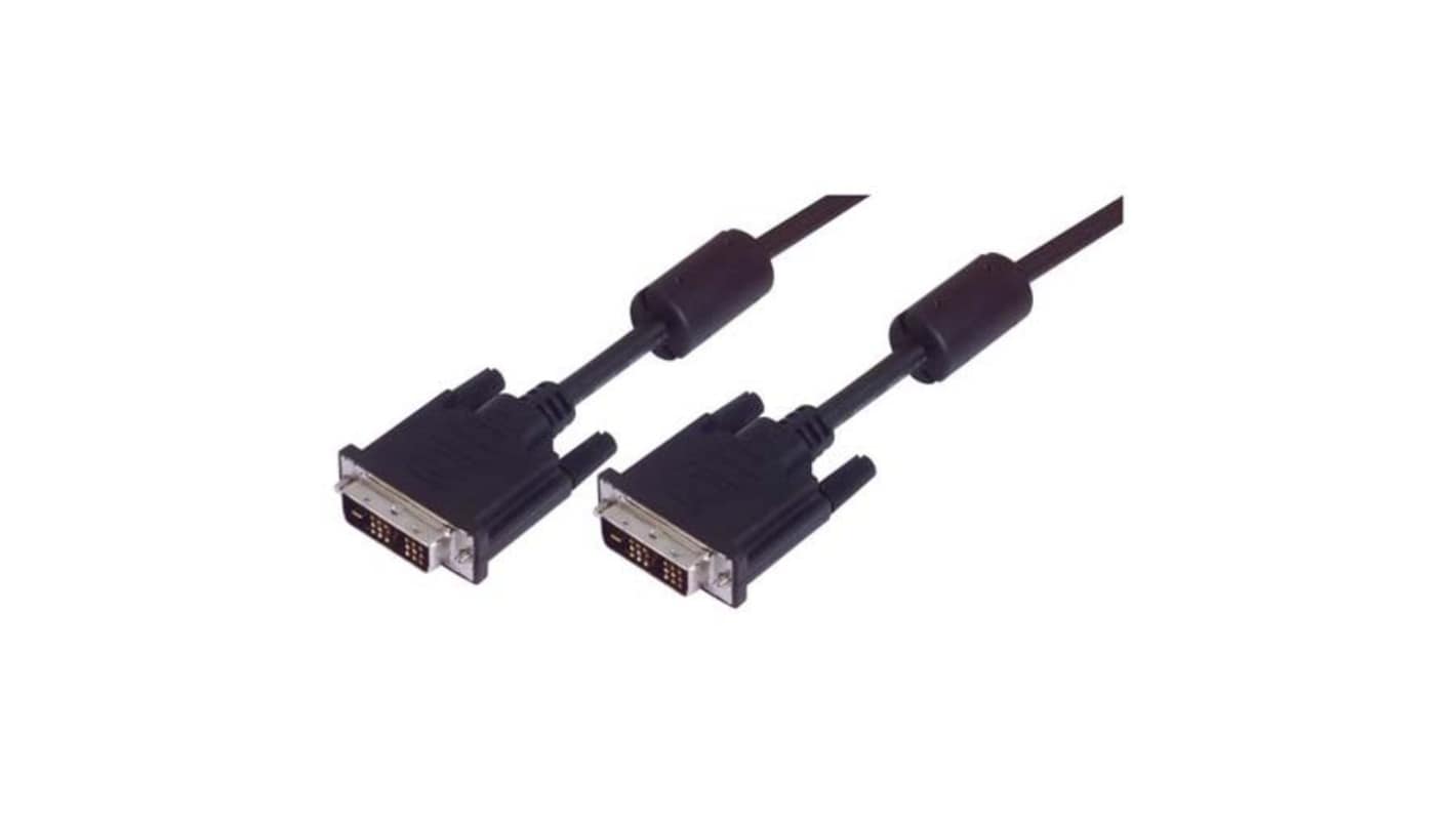 L-Com, Male DVI to Male DVI  Cable, 3ftBlack sheathAluminium Foil, Braid shielding