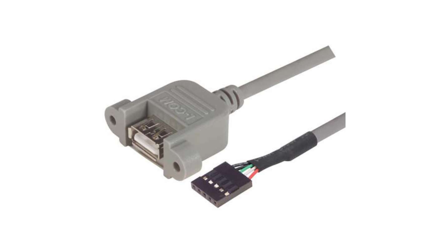 L-Com USB 2.0, Female USB to Female USB A, 500mm
