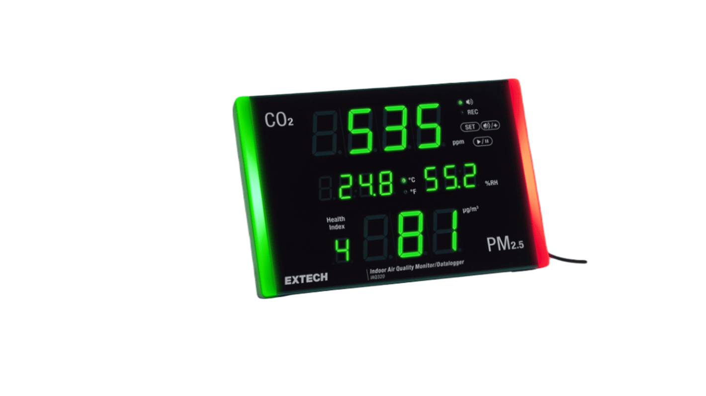 Extech IAQ320 Data Logging Air Quality Meter for Humidity, PM 2.5, Temperature, +60°C Max