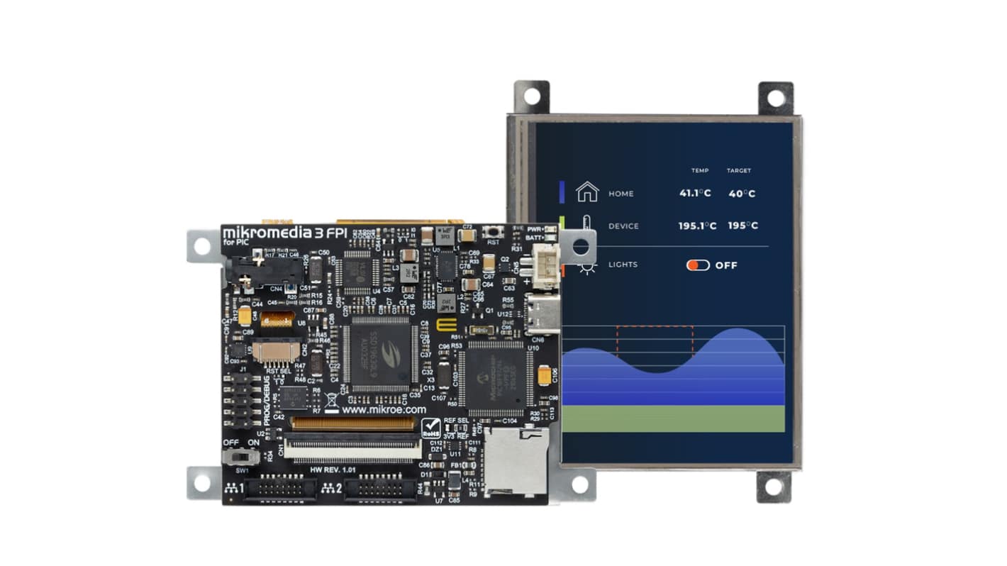 MikroElektronika MIKROE-6245, Mikromedia 3 for PIC Resistive FPI frame 3.5in TFT Development Board for Industrial Use