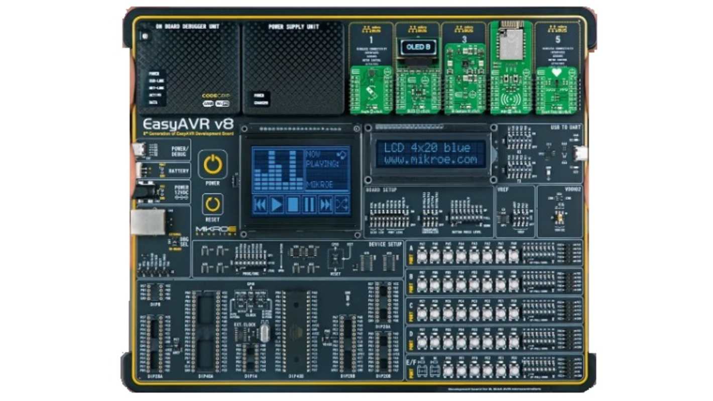 MikroElektronika EasyAVR v8 Communication Board for Industrial Use 8MHz MIKROE-6232
