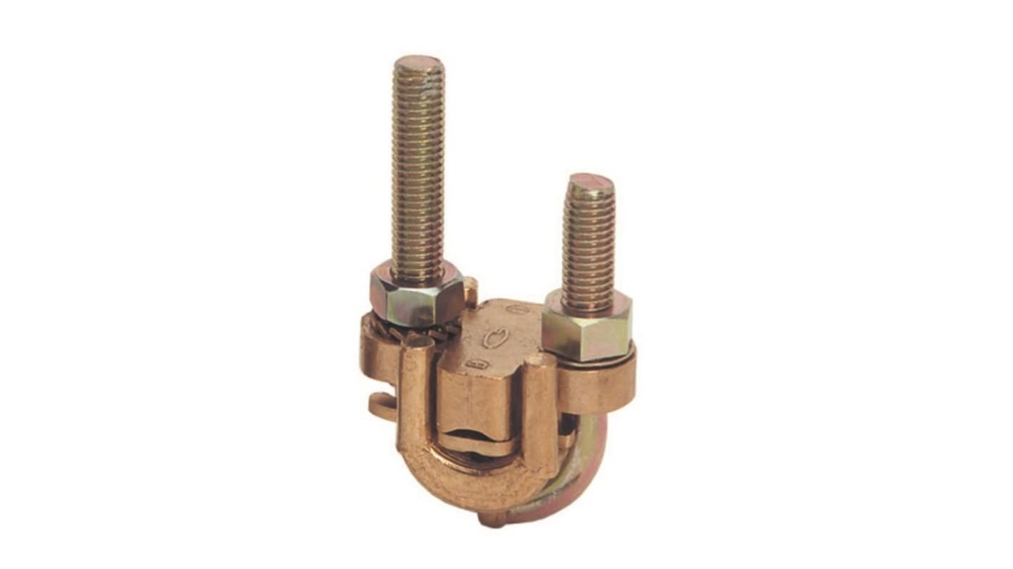 MECATRACTION Brass Earth Clamp Max. Conductor Size 2 x 120mm 43mm